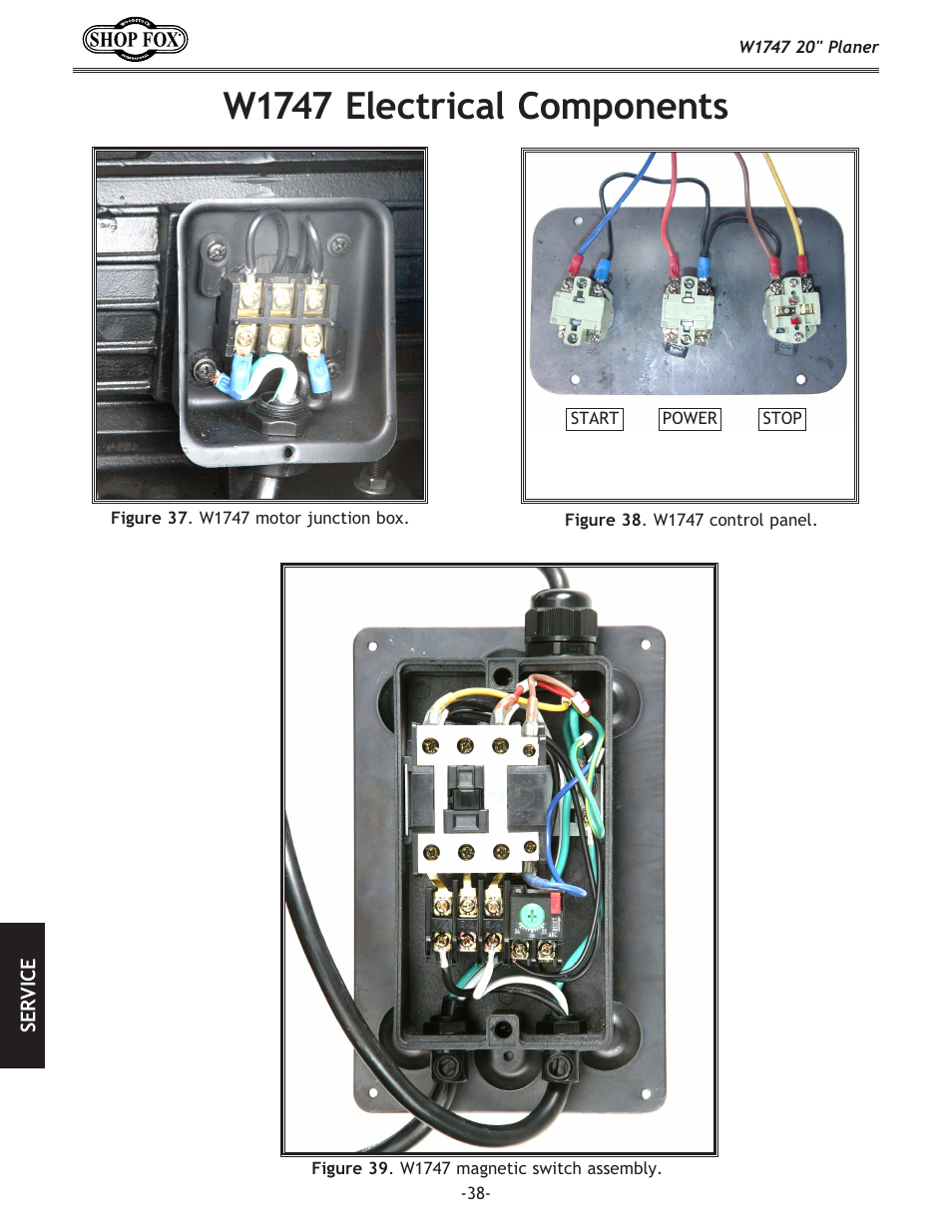 W1747 electrical components | Woodstock SHOP FOX W1747 User Manual | Page 40 / 56