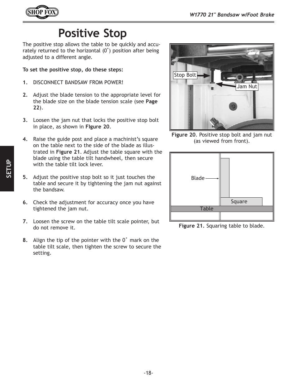 Positive.stop | Woodstock W1770 User Manual | Page 20 / 72