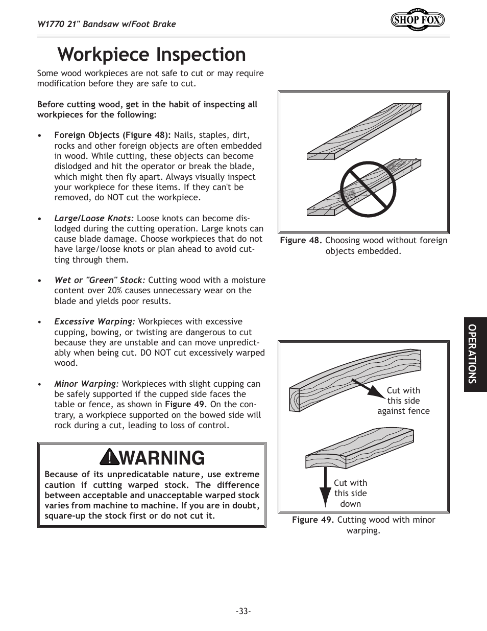 Workpiece.inspection | Woodstock W1770 User Manual | Page 35 / 72