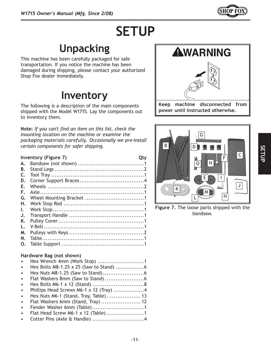 J<klg, Legxzb`e, Em\ekfip | Woodstock SHOP FOX W1715 User Manual | Page 13 / 48