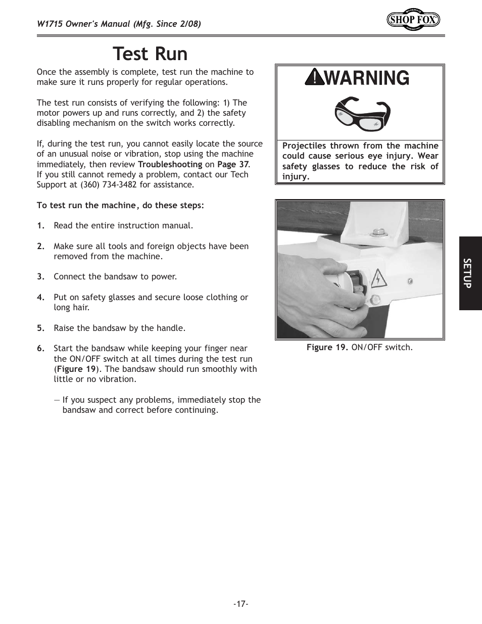 K\jkile | Woodstock SHOP FOX W1715 User Manual | Page 19 / 48