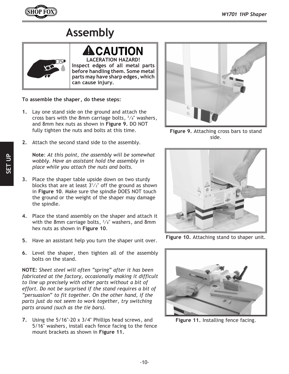 Assembly | Woodstock SHOP FOX W1701 User Manual | Page 13 / 37