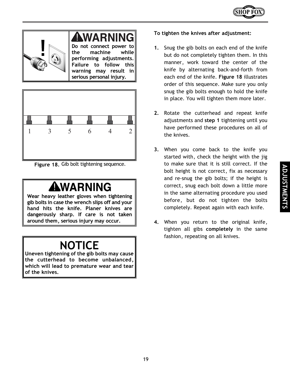 Notice | Woodstock International Shop Fox W1683 User Manual | Page 21 / 48