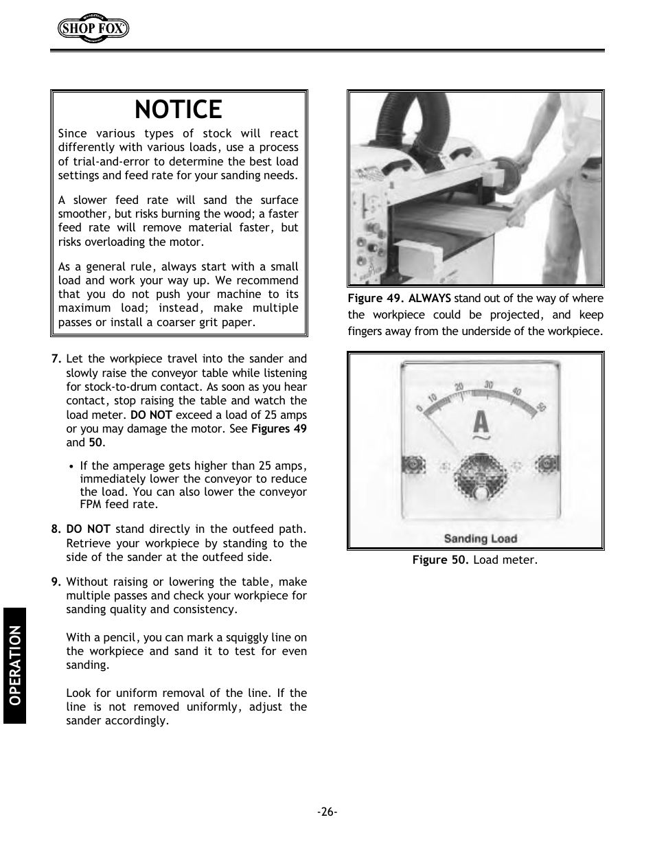 Notice | Woodstock SHOP FOX W1678 User Manual | Page 28 / 54