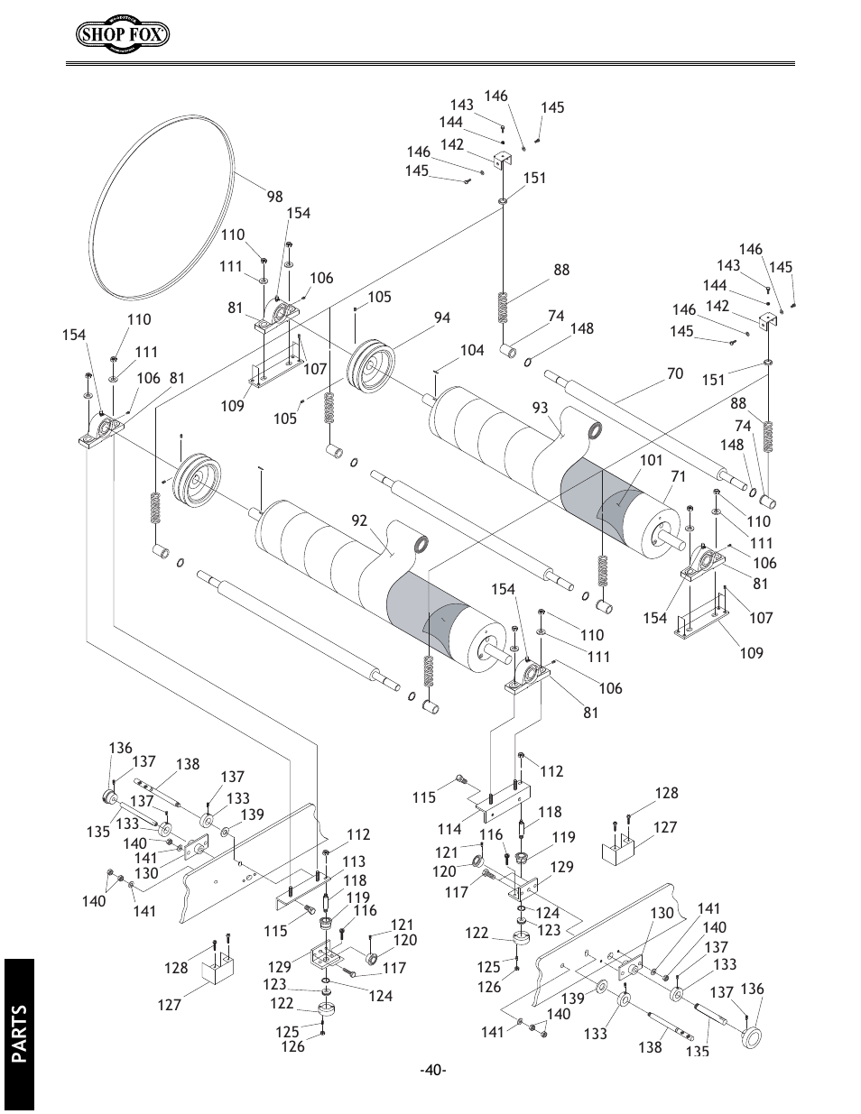 Parts | Woodstock SHOP FOX W1678 User Manual | Page 42 / 54