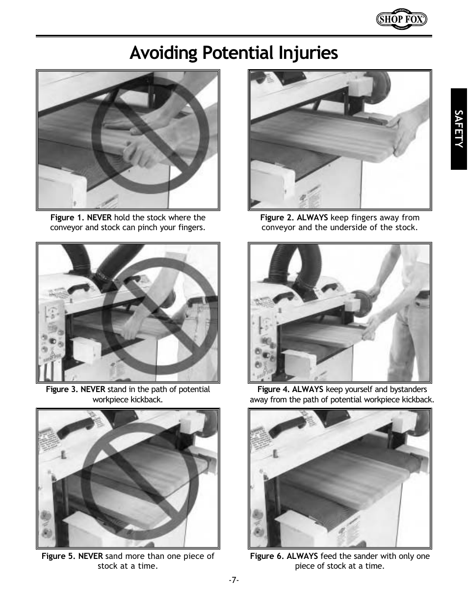 Avoiding potential injuries | Woodstock SHOP FOX W1678 User Manual | Page 9 / 54