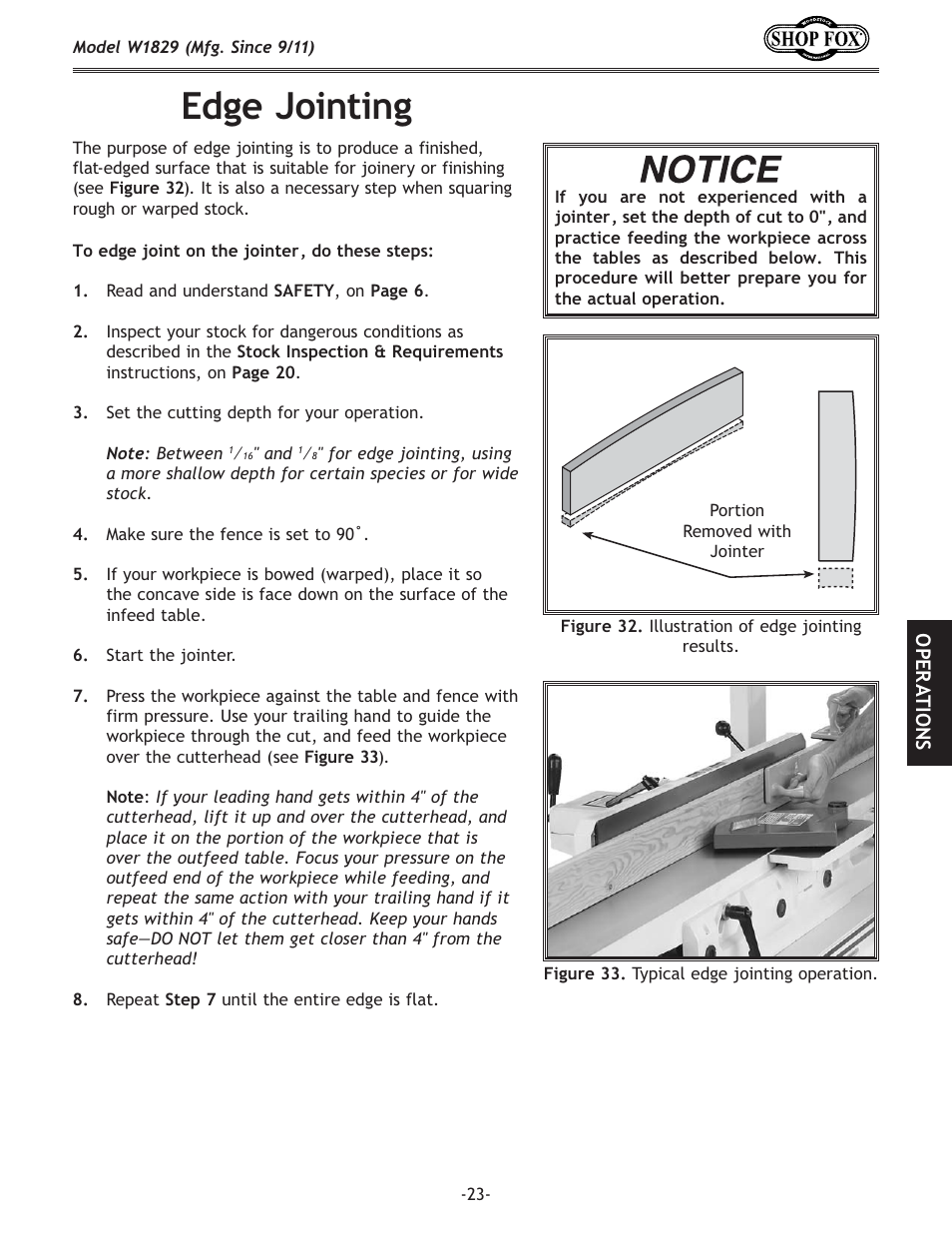 Af`ek`e | Woodstock SHOP FOX W1829 User Manual | Page 25 / 48