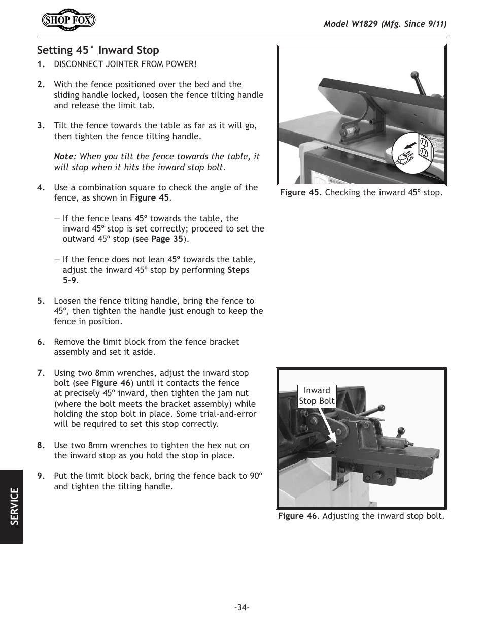 J\kk`e^+,@enxi[jkfg | Woodstock SHOP FOX W1829 User Manual | Page 36 / 48