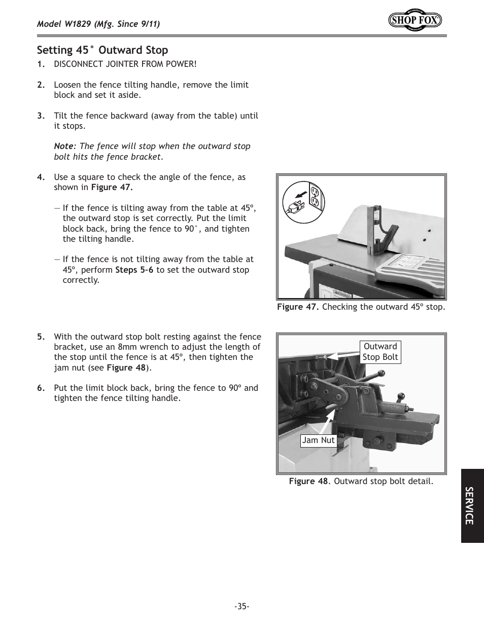 J\kk`e^+,flknxi[jkfg | Woodstock SHOP FOX W1829 User Manual | Page 37 / 48