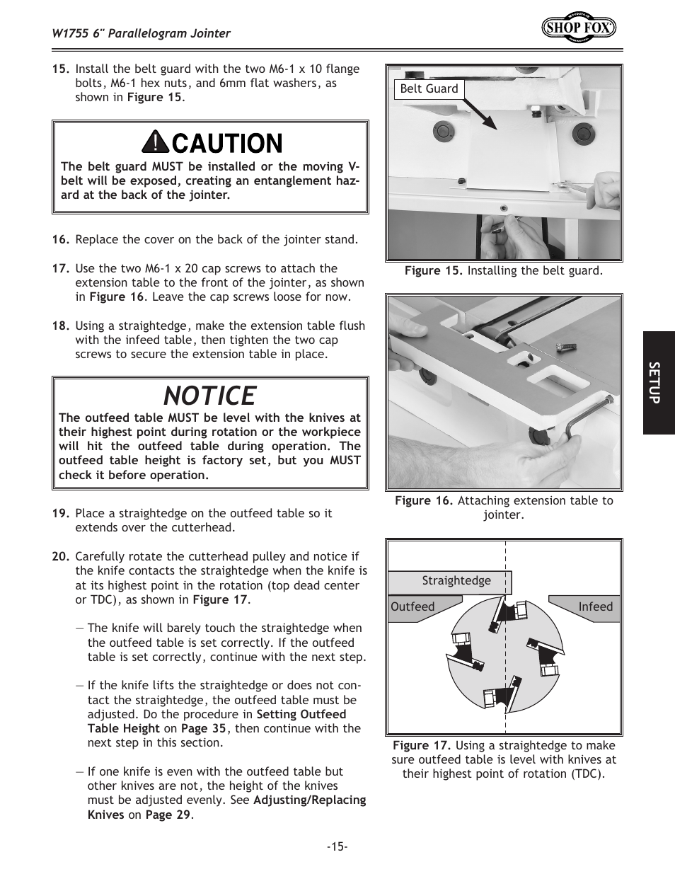 Notice | Woodstock SHOP FOX W1755 User Manual | Page 17 / 56