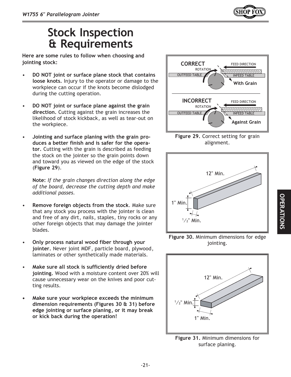 Stock inspection & requirements | Woodstock SHOP FOX W1755 User Manual | Page 23 / 56