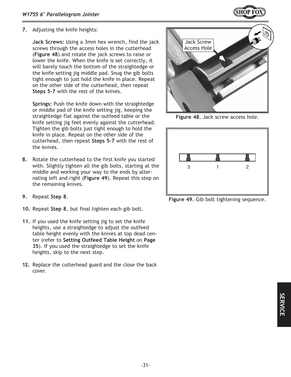 Woodstock SHOP FOX W1755 User Manual | Page 33 / 56
