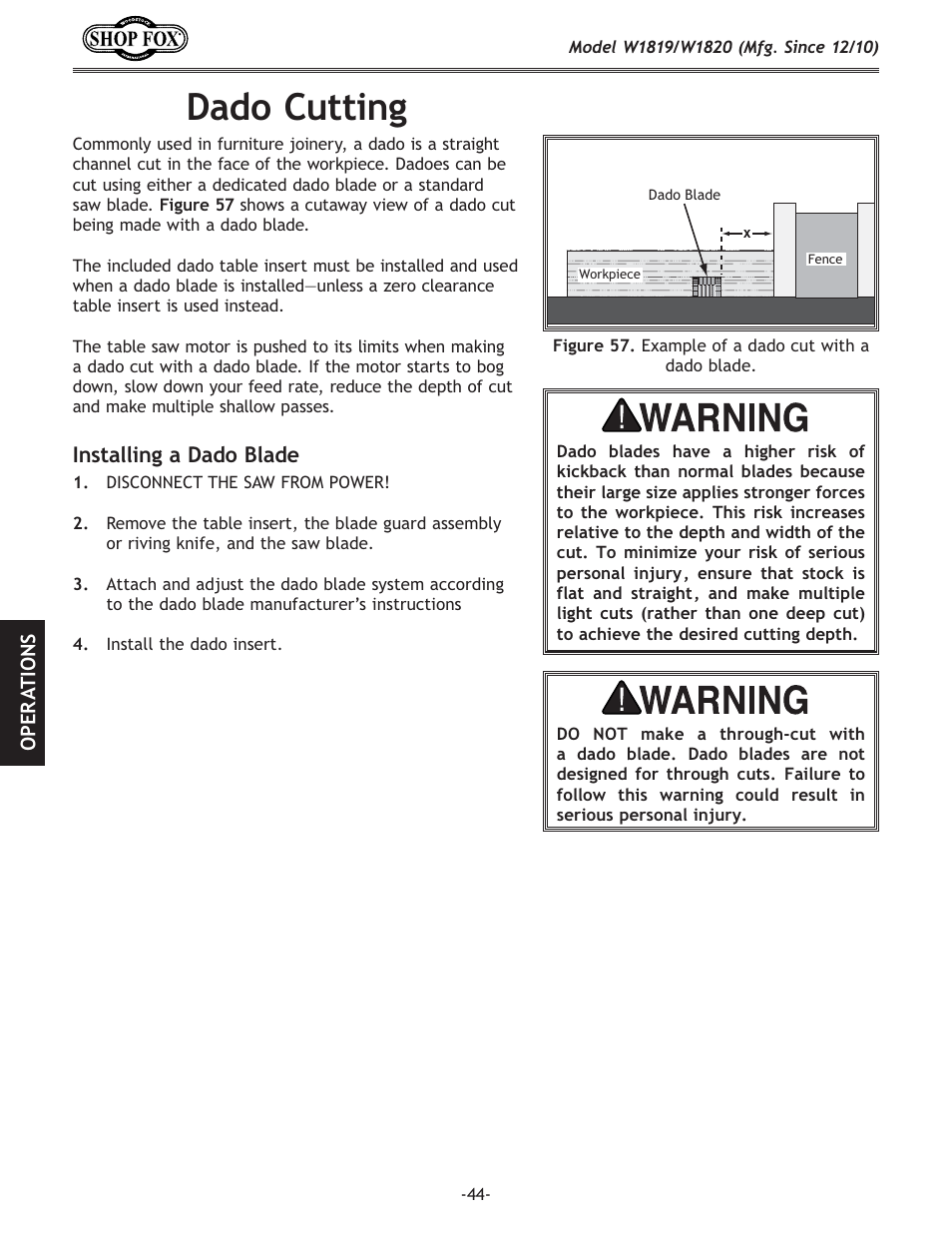 X[f:lkk`e | Woodstock W1820 User Manual | Page 46 / 96