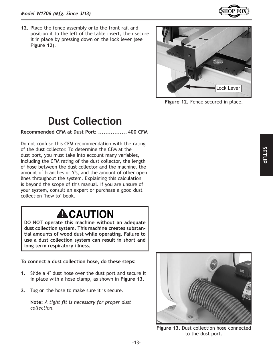 Dust.collection | Woodstock SHOP FOX W1706 User Manual | Page 15 / 64