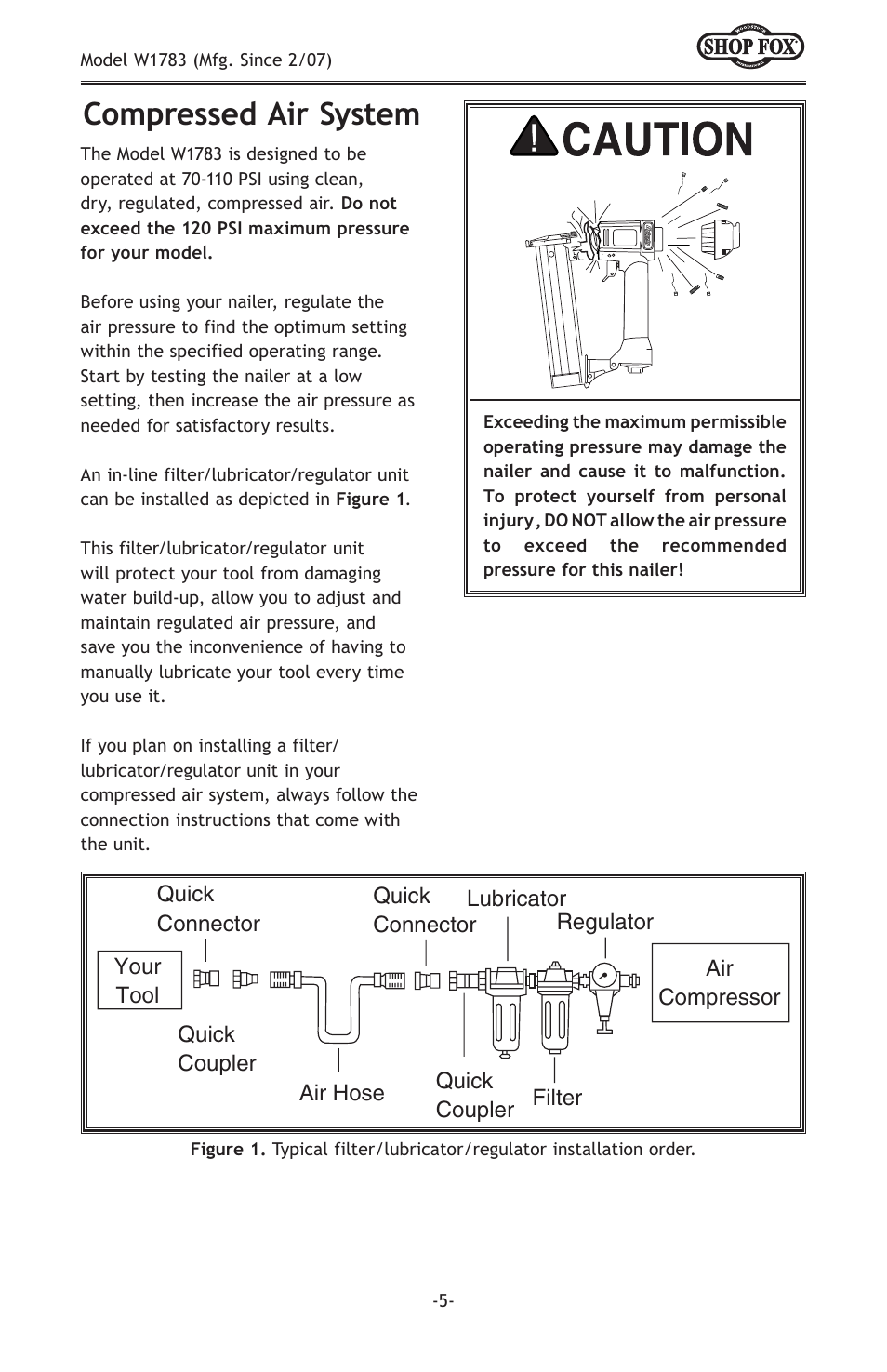 Compressed air system | Woodstock SHOP FOX W1783 User Manual | Page 7 / 20