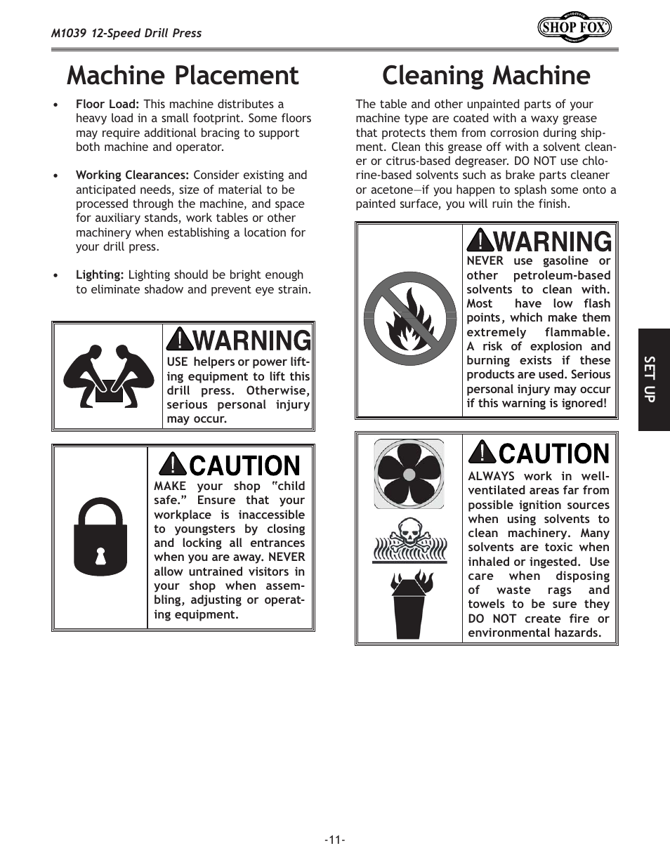 C\xe`e^dxz_`e, Dxz_`e\gcxz\d\ek | Woodstock M1039 User Manual | Page 13 / 44