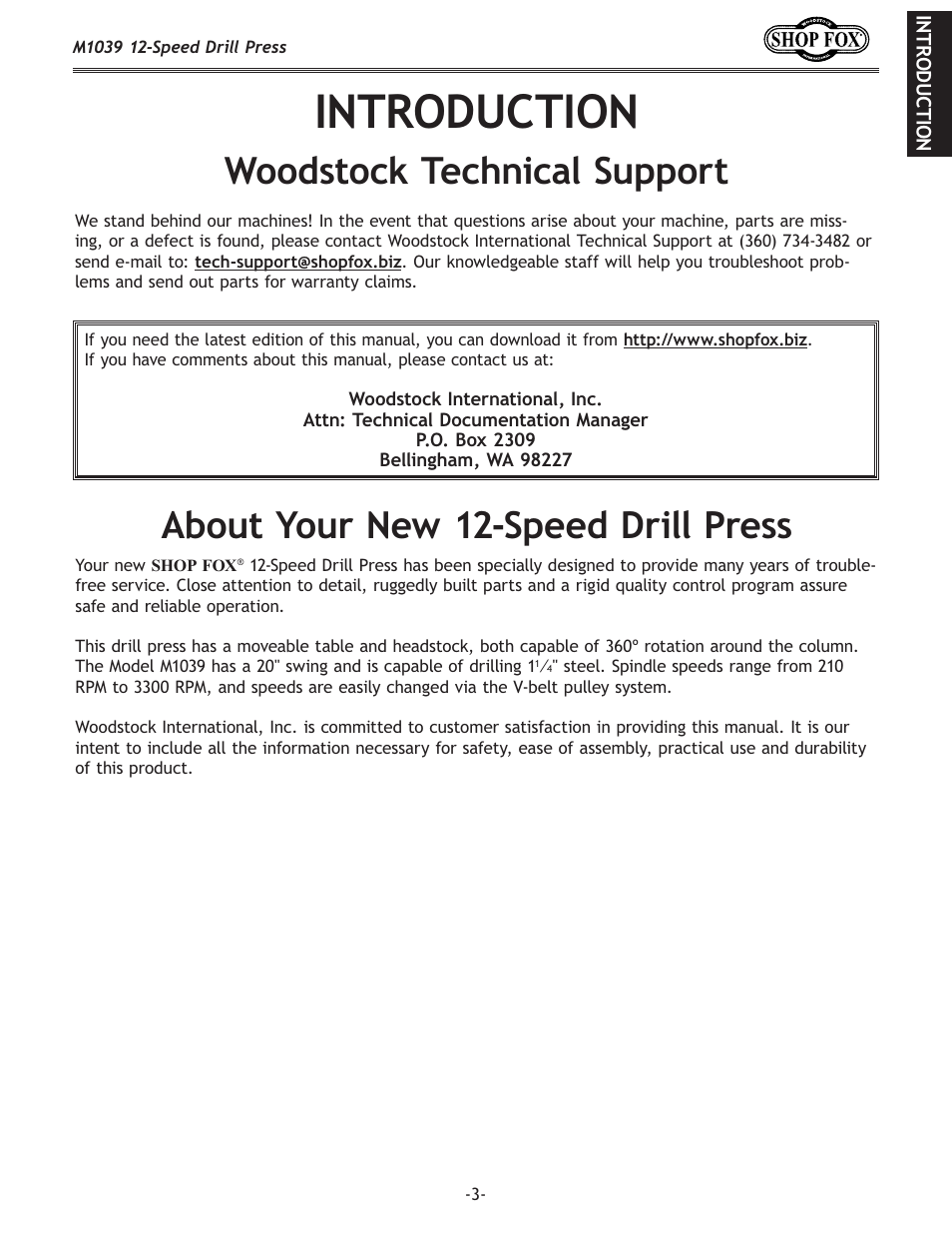 Ekif;l:k@fe, Nff[jkfzbk\z_e`zxcjlggfik, 8yflkpflie\n()$jg\\[;i`ccgi\jj | Woodstock M1039 User Manual | Page 5 / 44