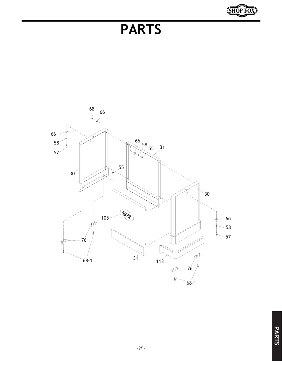 Parts | Woodstock SHOP FOX W1712 User Manual | Page 37 / 46