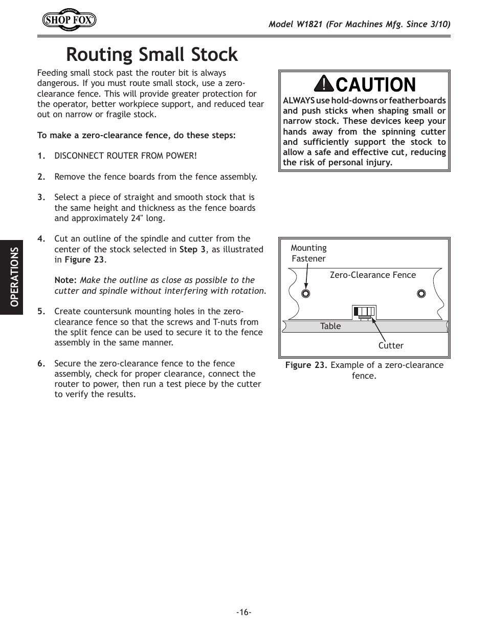 Routing small stock | Woodstock SHOP FOX W1821 User Manual | Page 18 / 28