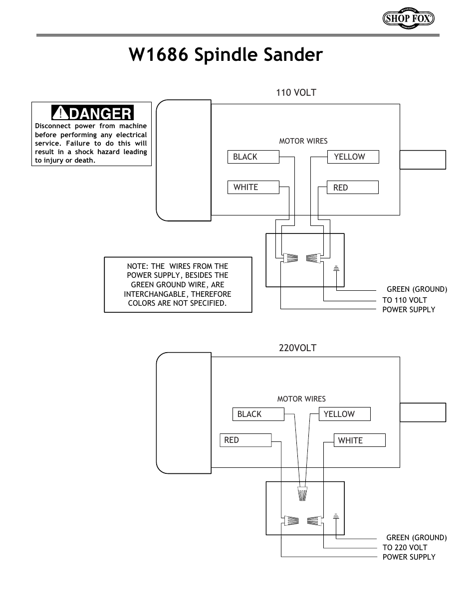 W1686 spindle sander | Woodstock SHOP FOX W1686 User Manual | Page 29 / 38
