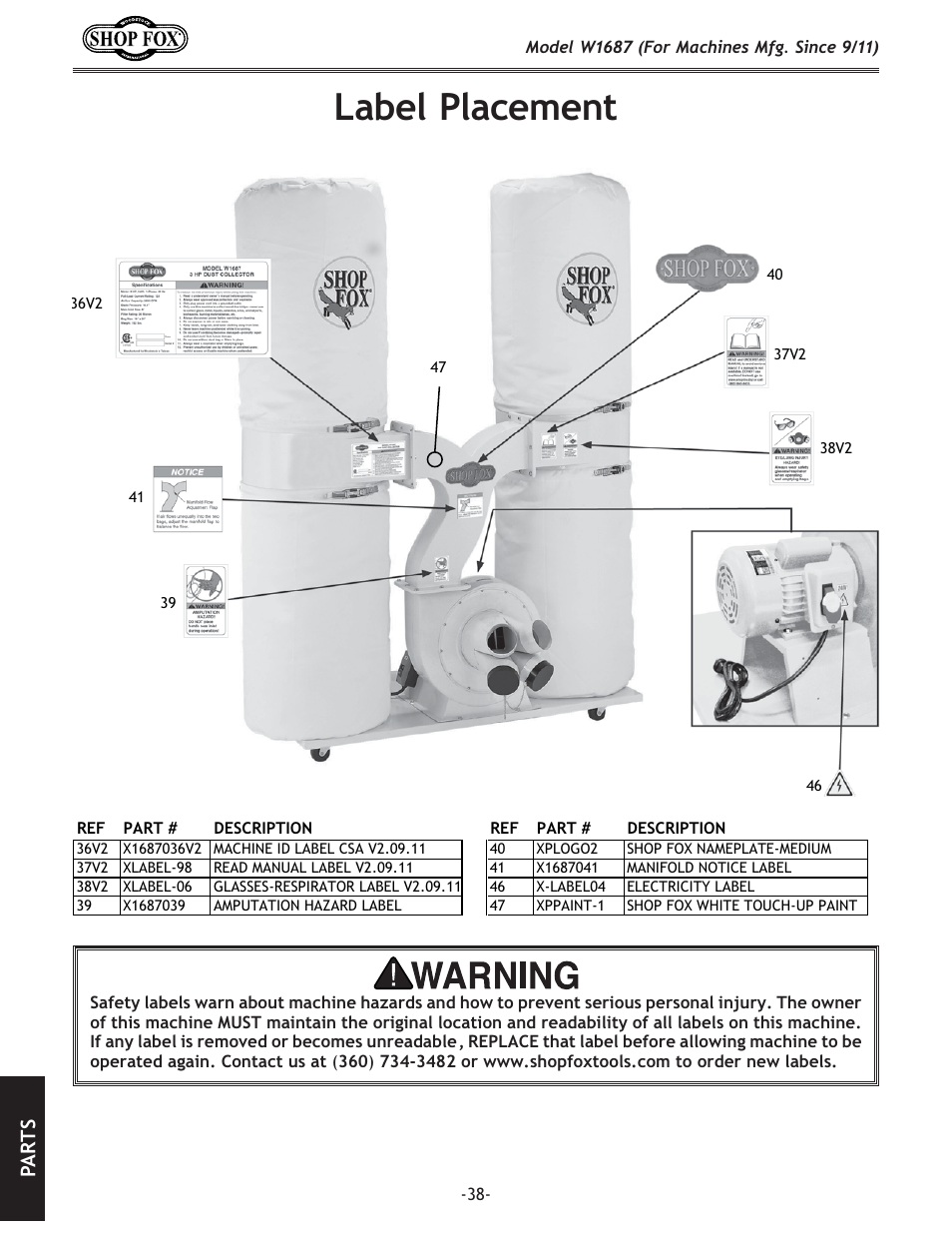 Cxy\cgcxz\d\ek, G8 i k j | Woodstock SHOP FOX W1687 User Manual | Page 40 / 44