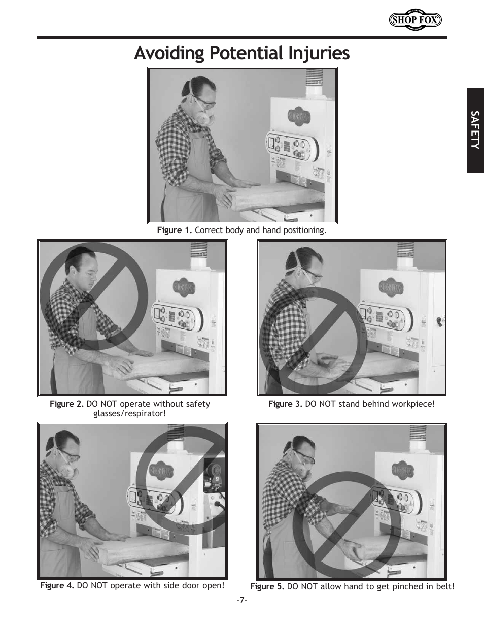 Avoiding potential injuries | Woodstock SHOP FOX W1709 User Manual | Page 9 / 52