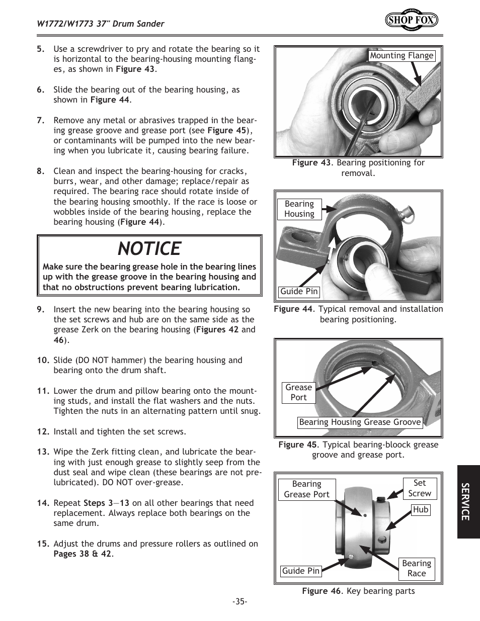 Notice | Woodstock SHOP FOX W1772 User Manual | Page 37 / 72