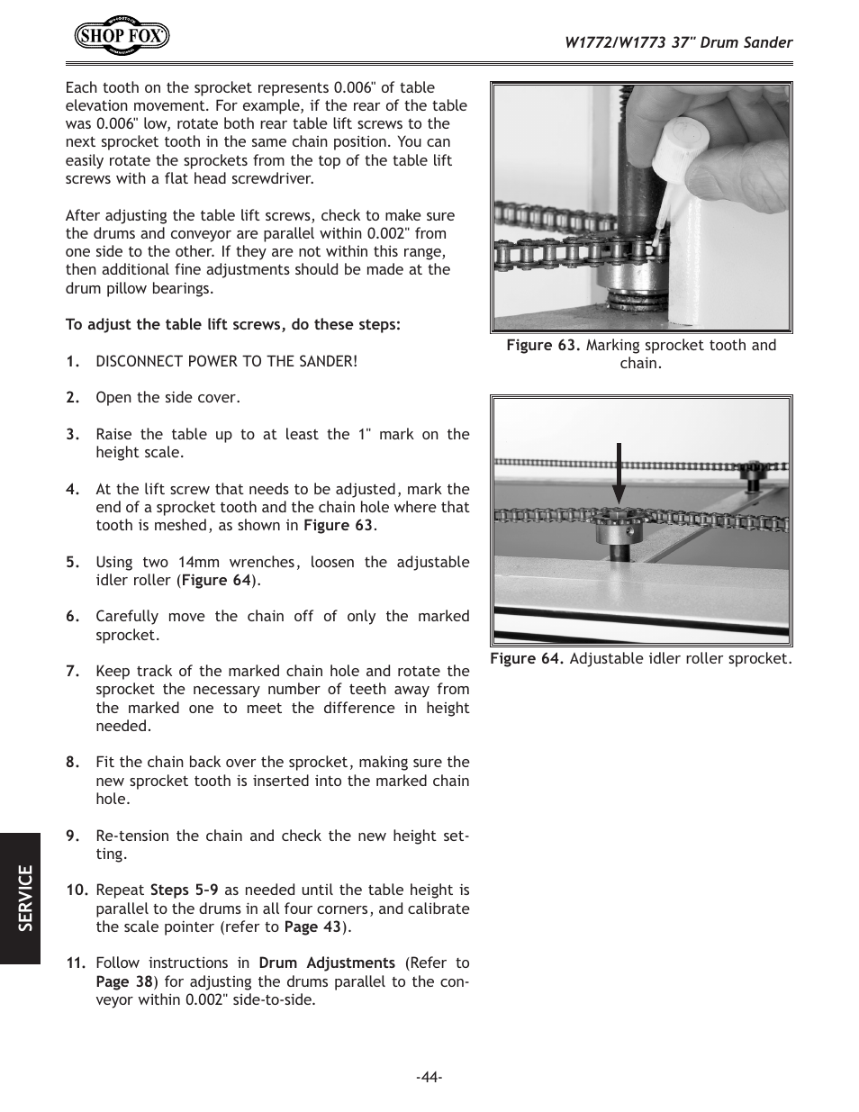 Woodstock SHOP FOX W1772 User Manual | Page 46 / 72