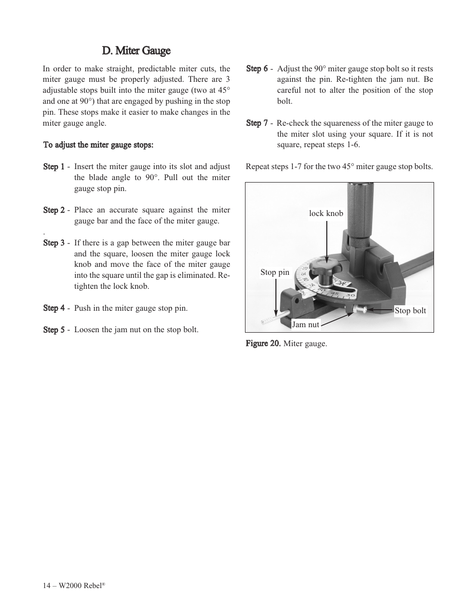 Dd.. m miitteerr g gaau ug gee | Woodstock REBEL W2000 User Manual | Page 15 / 25