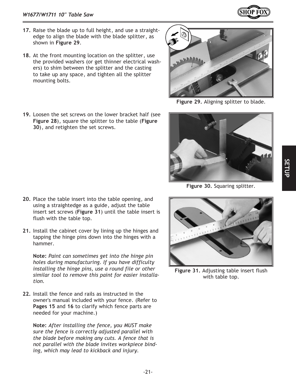 Woodstock SHOP FOX W1677 User Manual | Page 23 / 64