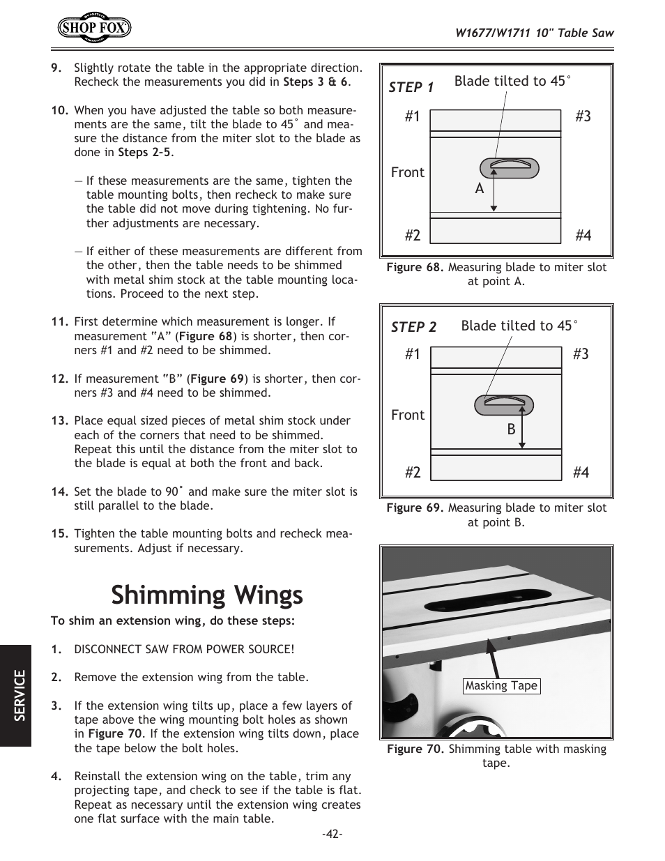 Shimming wings | Woodstock SHOP FOX W1677 User Manual | Page 44 / 64
