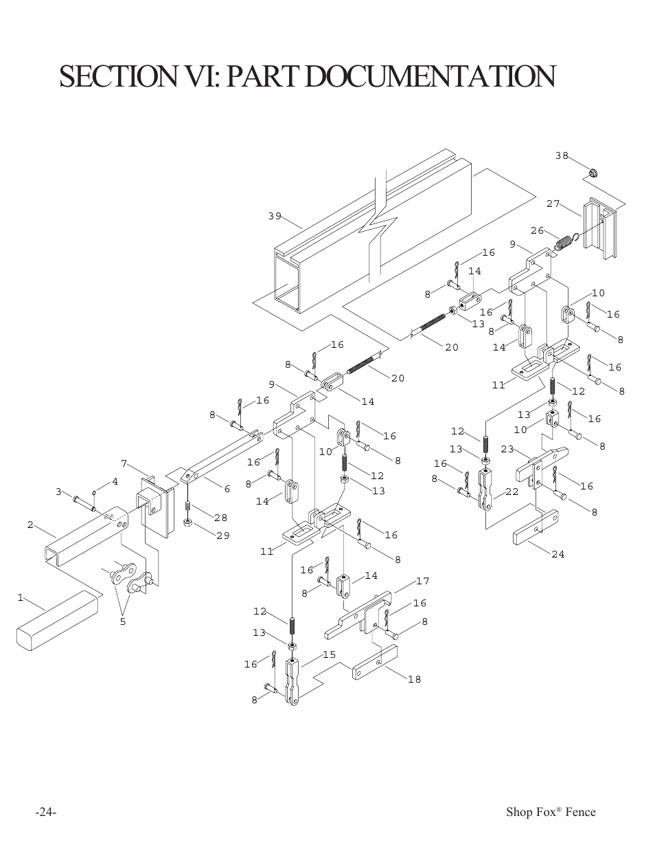 Woodstock Shop Fox Fence W1410 User Manual | Page 25 / 29