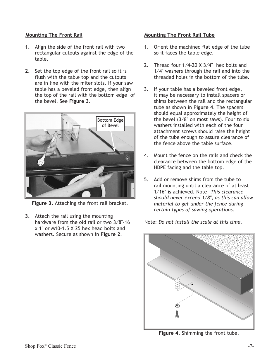 Woodstock International Shop Fox Classic Fence W2005 User Manual | Page 9 / 24