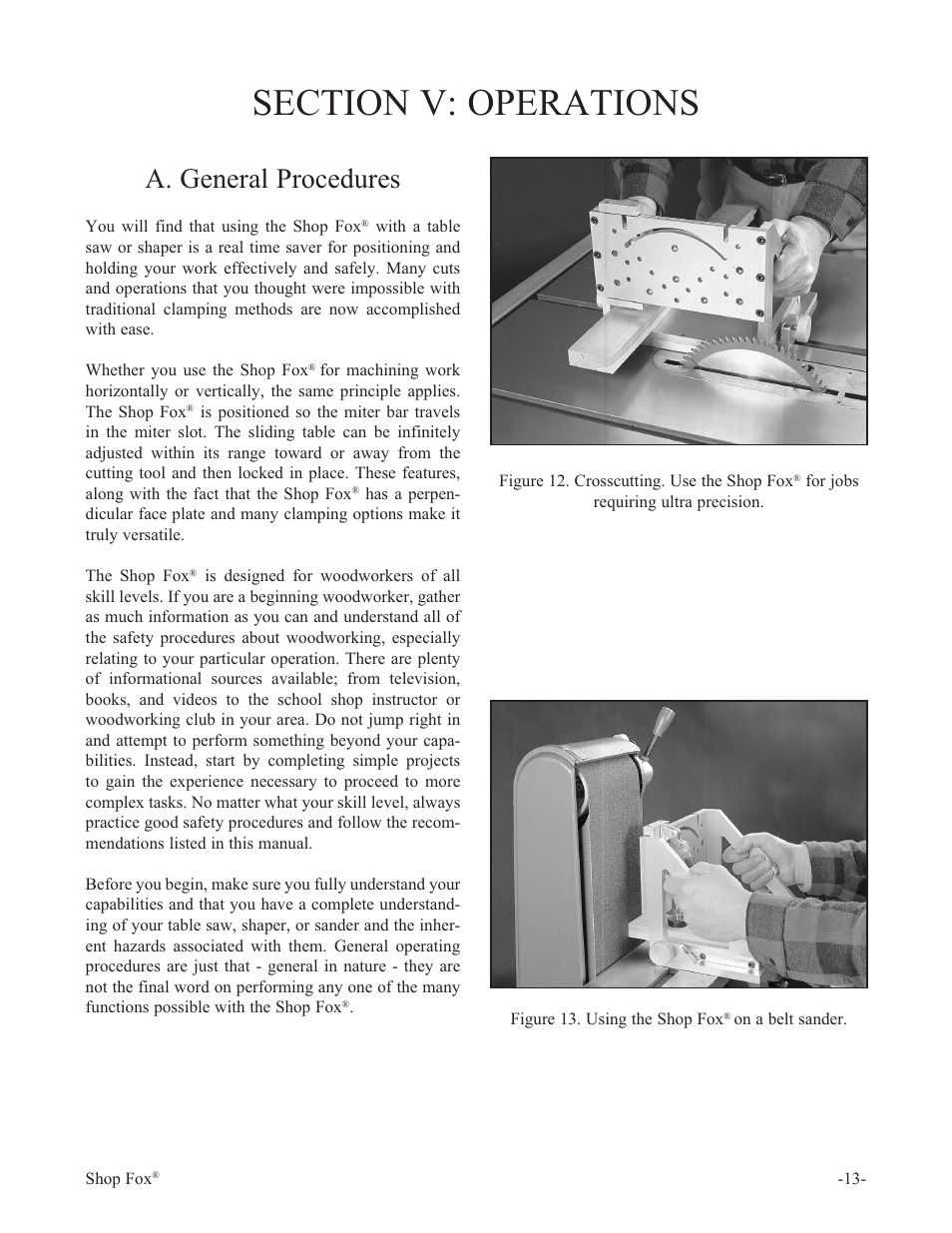 A. general procedures | Woodstock THE SHOP FOX W1500 User Manual | Page 14 / 21