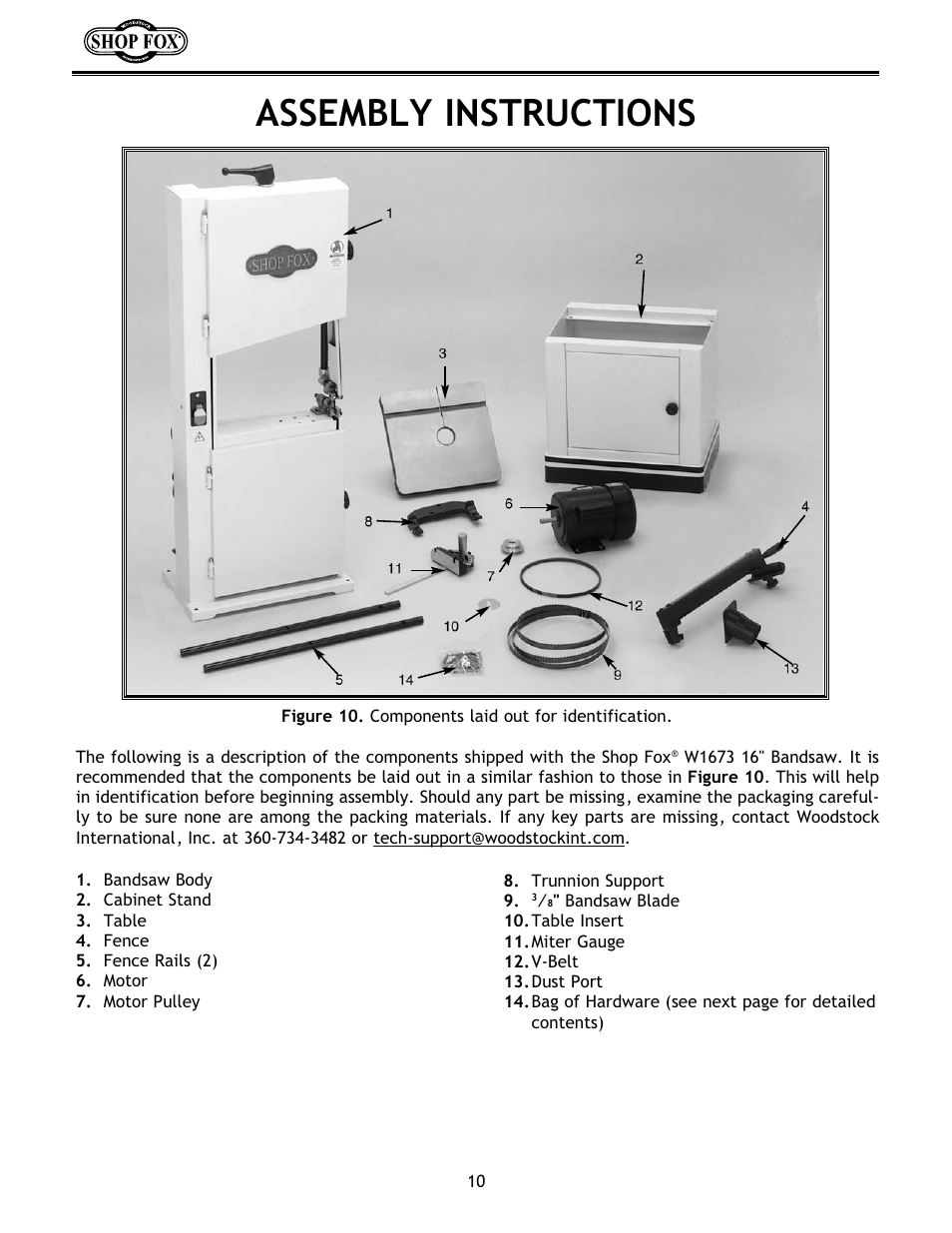 Assembly instructions | Woodstock W1673 User Manual | Page 11 / 45
