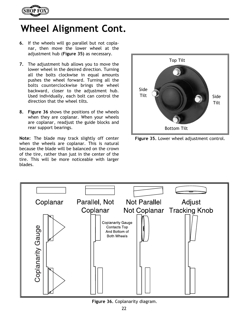 Wheel alignment cont | Woodstock W1673 User Manual | Page 23 / 45