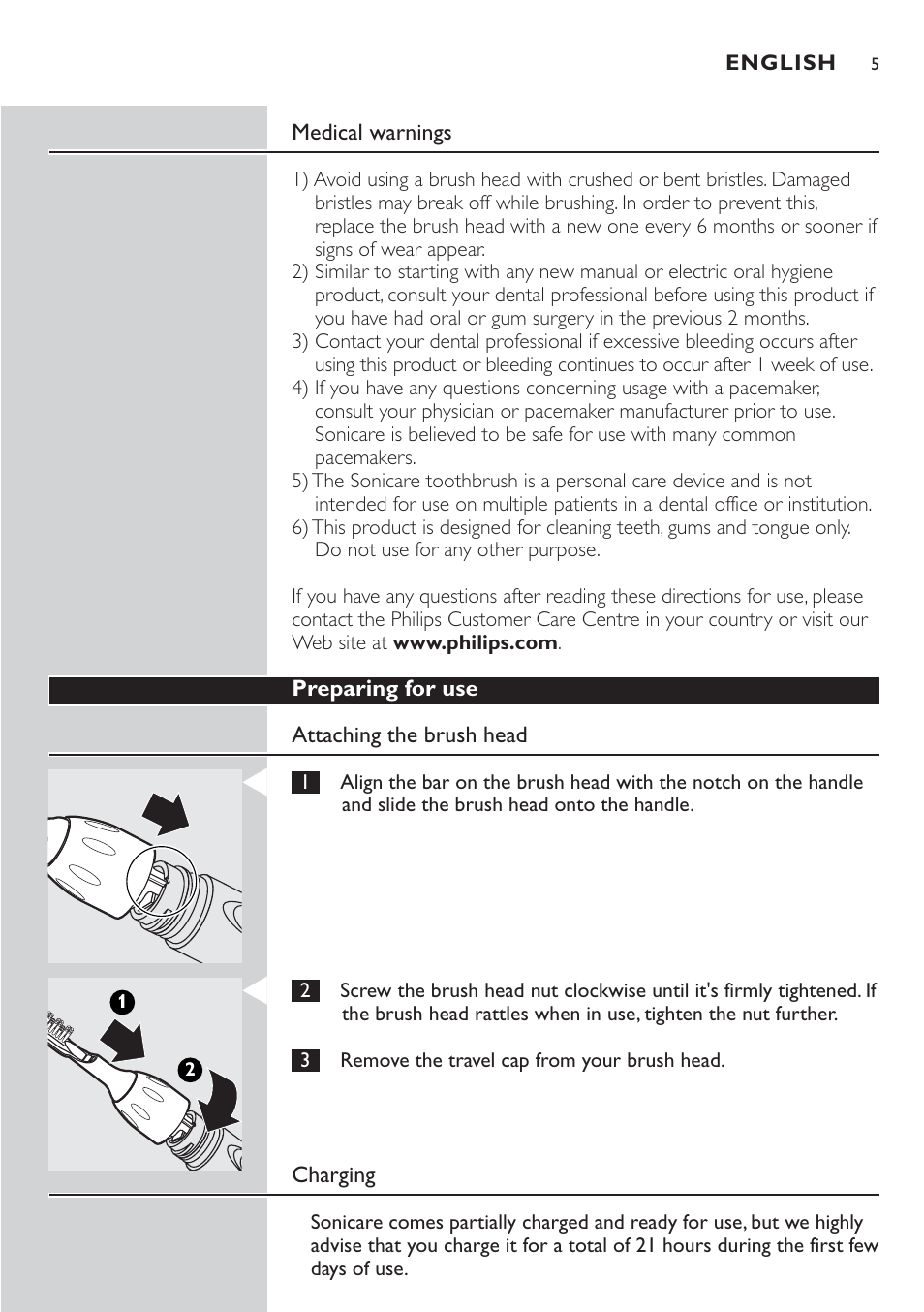 Sonicare Sonicare HX4472 User Manual | Page 5 / 44