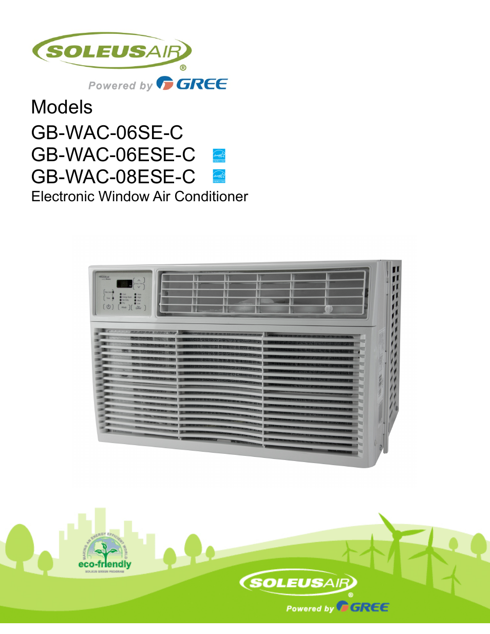 Soleus Air Electronic Window Air Conditioner GB-WAC-06ESE-C User Manual | 20 pages