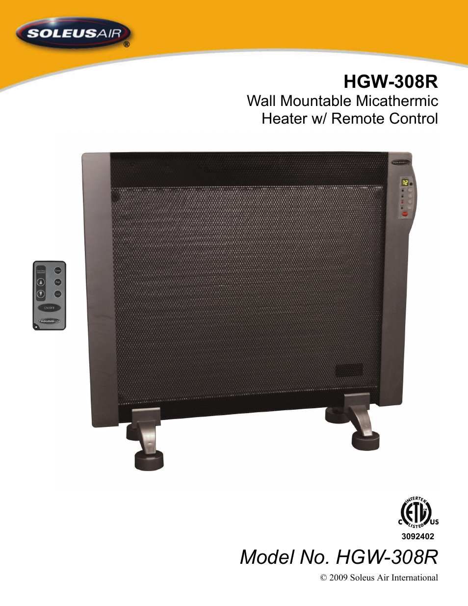 Soleus Air 3092402 User Manual | 11 pages