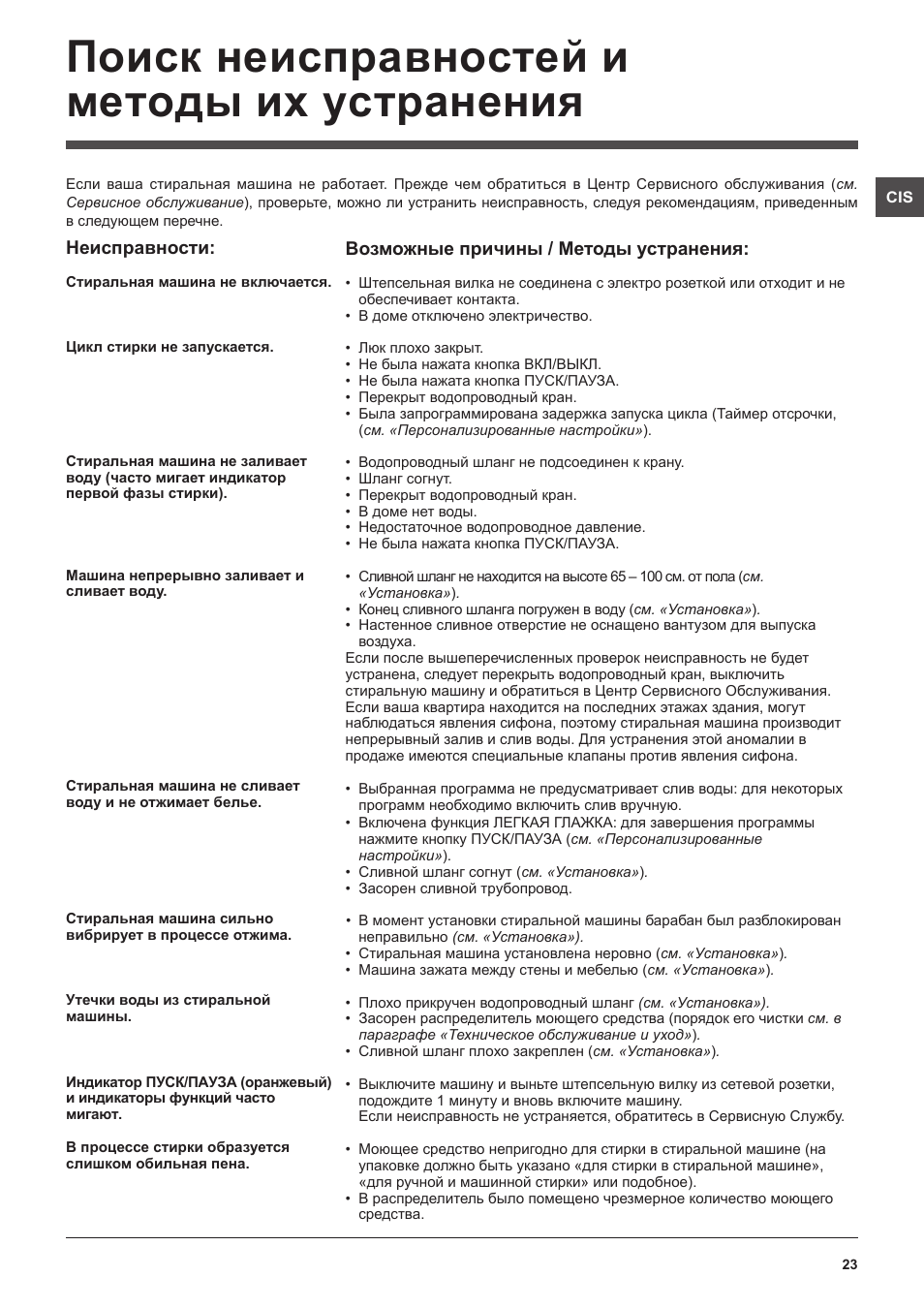 Hotpoint Ariston ARTXF 149 User Manual | Page 23 / 60