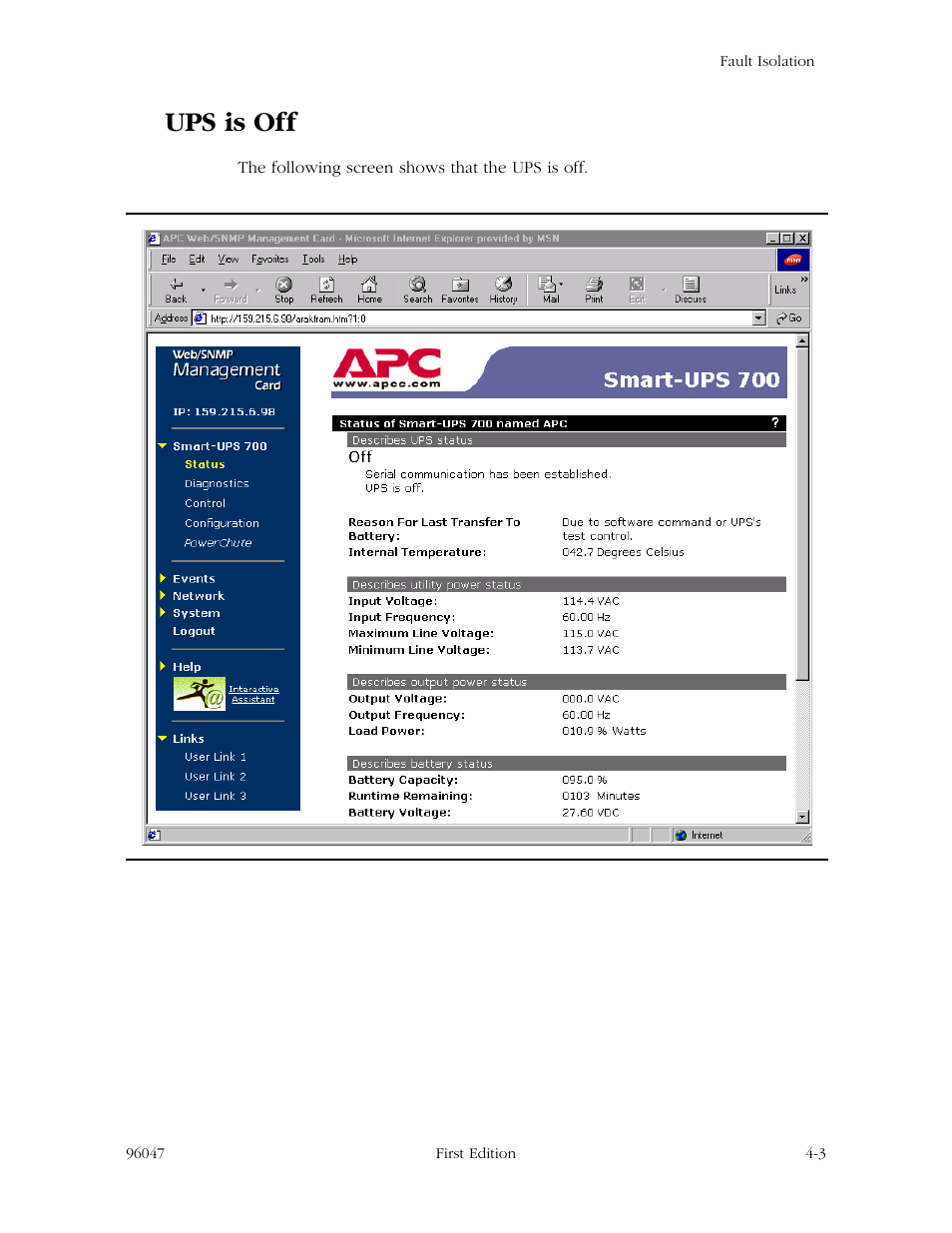 Ups is off, Ups is off -3 | StorageTek L700 User Manual | Page 33 / 56