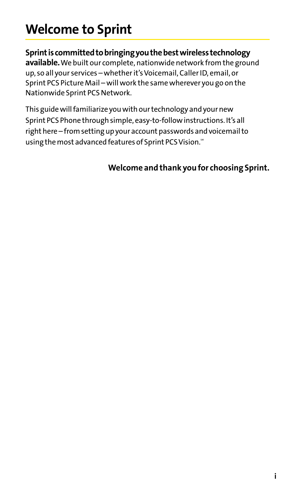 Welcome to sprint | Sanyo SCP-200 User Manual | Page 5 / 182