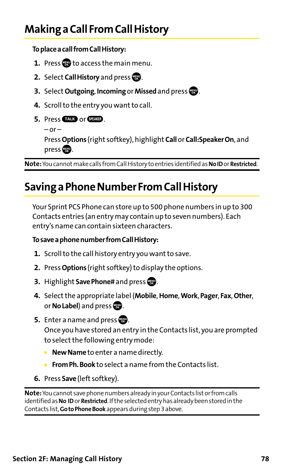 Making a call from call history, Saving a phone number from c, Saving a phone number from call history | Sanyo SCP-200 User Manual | Page 84 / 182