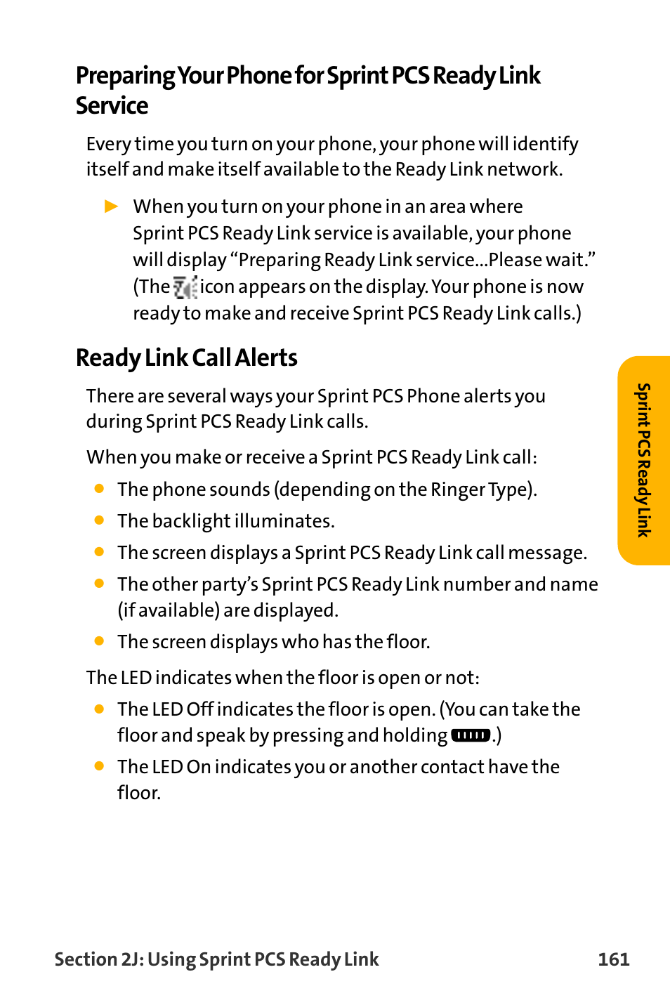 Ready link call alerts | Sanyo VL-2300 User Manual | Page 173 / 286