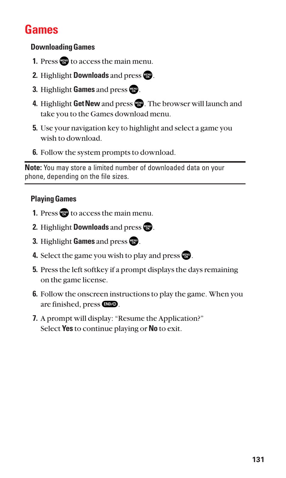 Games | Sanyo SCP-2300 User Manual | Page 137 / 150