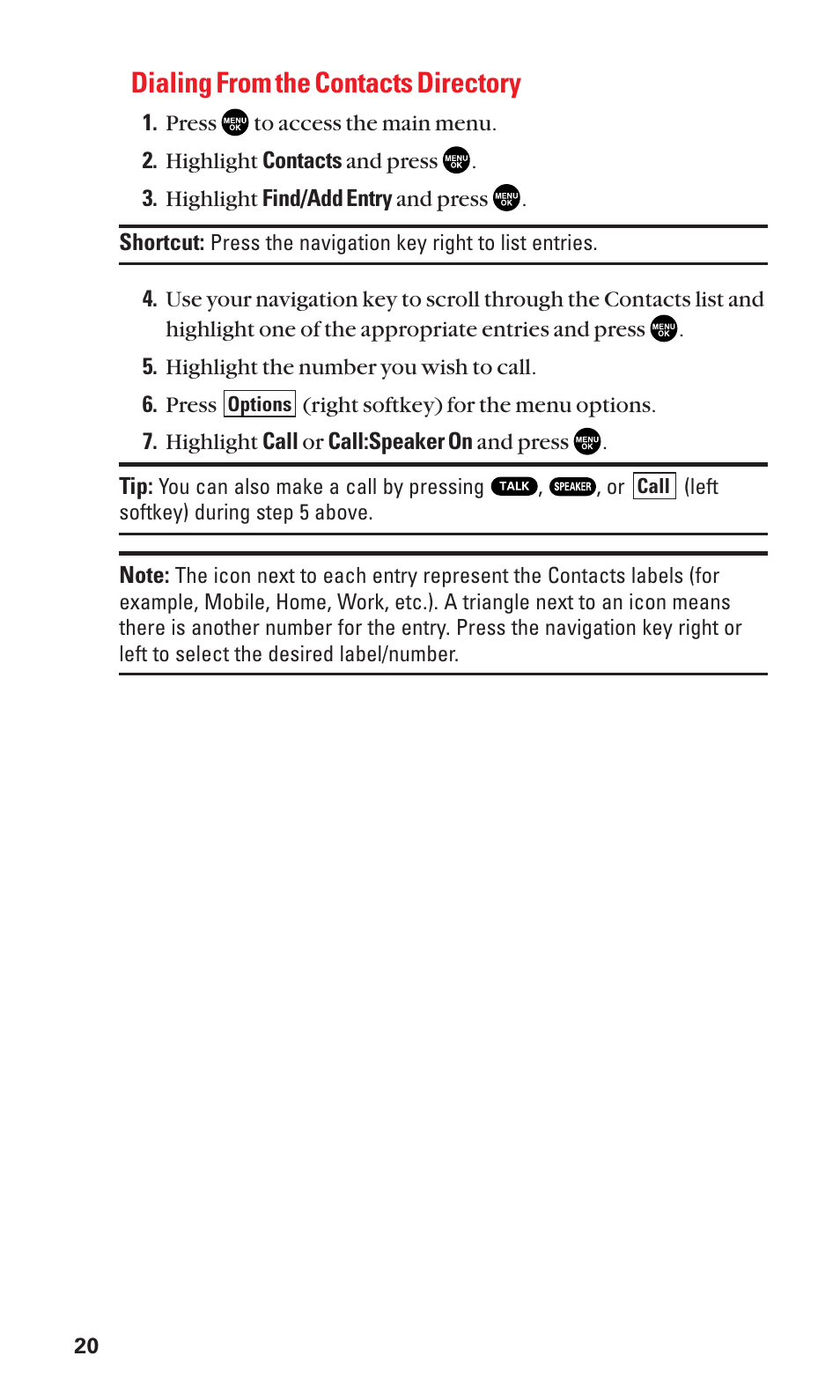 Dialing from the contacts directory | Sanyo SCP-2300 User Manual | Page 26 / 150