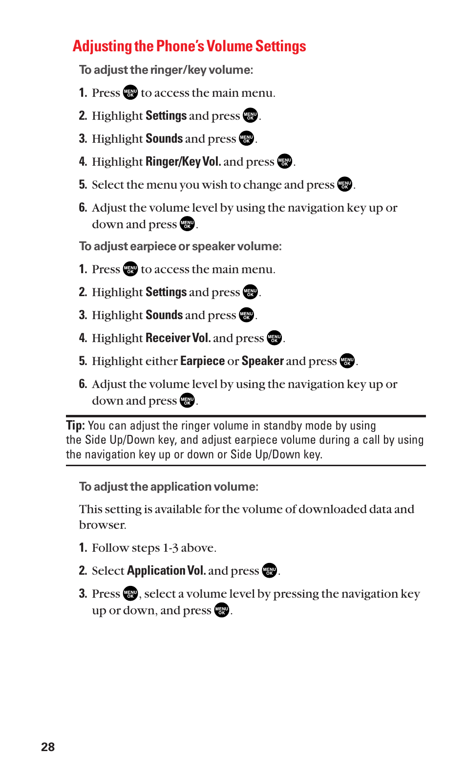 Adjusting the phone’s volume settings | Sanyo SCP-2300 User Manual | Page 34 / 150