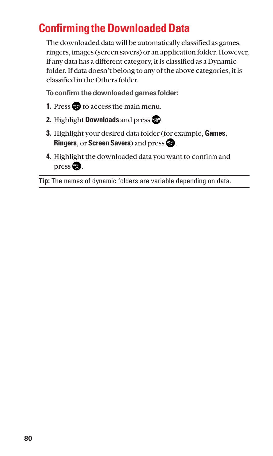 Confirming the downloaded data | Sanyo SCP-2300 User Manual | Page 86 / 150