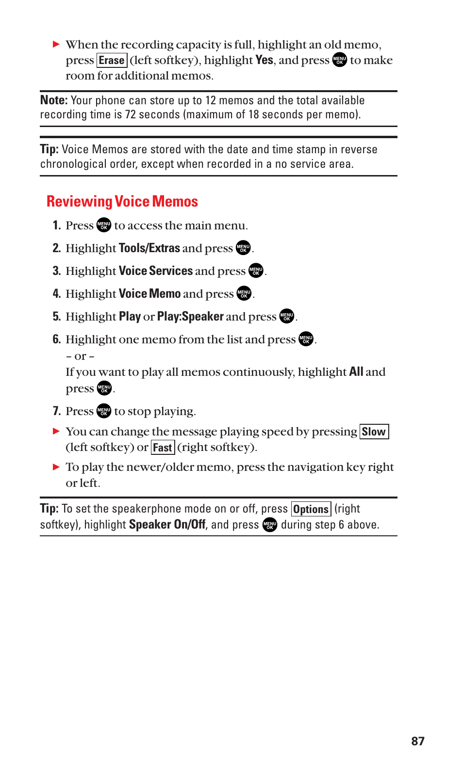 Reviewing voice memos | Sanyo SCP-2300 User Manual | Page 93 / 150
