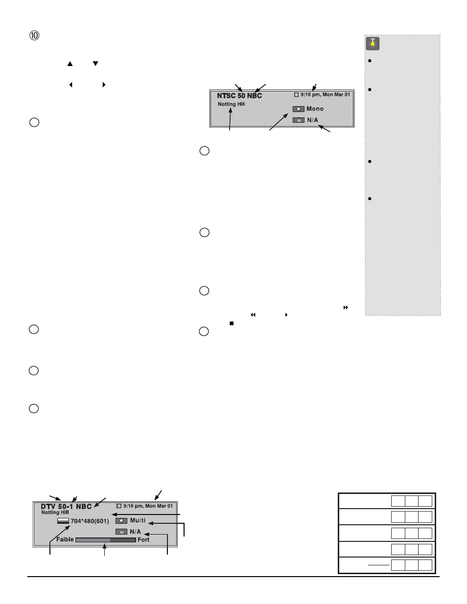 Conseils | Sanyo HT27744 User Manual | Page 59 / 72